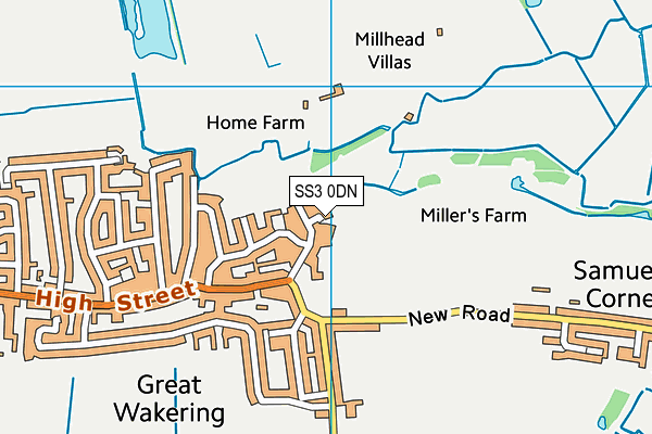 SS3 0DN map - OS VectorMap District (Ordnance Survey)