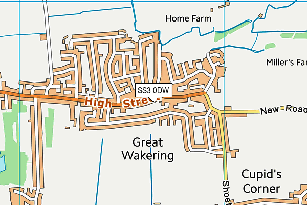 SS3 0DW map - OS VectorMap District (Ordnance Survey)