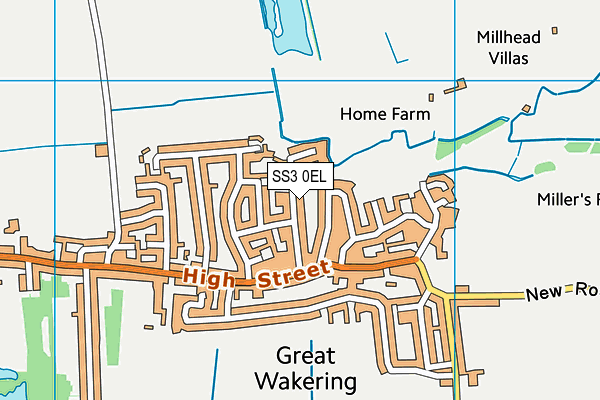 SS3 0EL map - OS VectorMap District (Ordnance Survey)