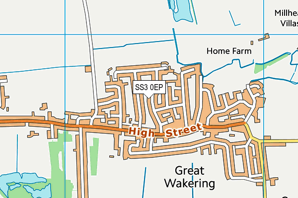 SS3 0EP map - OS VectorMap District (Ordnance Survey)
