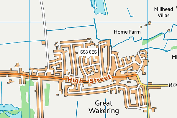 SS3 0ES map - OS VectorMap District (Ordnance Survey)