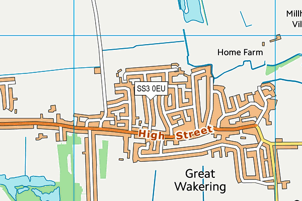 SS3 0EU map - OS VectorMap District (Ordnance Survey)