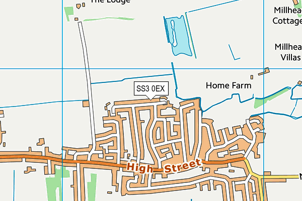 SS3 0EX map - OS VectorMap District (Ordnance Survey)