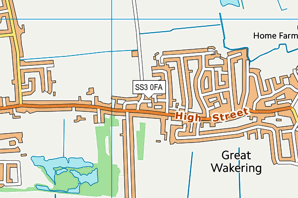 SS3 0FA map - OS VectorMap District (Ordnance Survey)