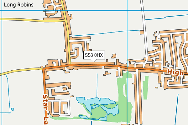 Great Wakering Sports Centre (Closed) map (SS3 0HX) - OS VectorMap District (Ordnance Survey)