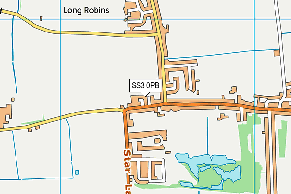 SS3 0PB map - OS VectorMap District (Ordnance Survey)