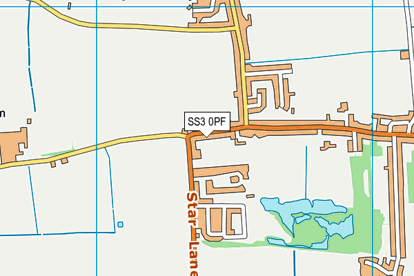 SS3 0PF map - OS VectorMap District (Ordnance Survey)