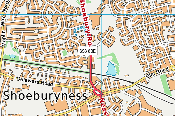 SS3 8BE map - OS VectorMap District (Ordnance Survey)