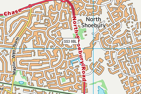 SS3 8BL map - OS VectorMap District (Ordnance Survey)