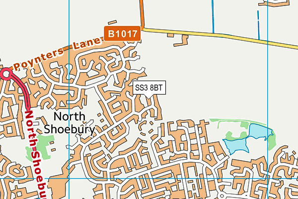 SS3 8BT map - OS VectorMap District (Ordnance Survey)