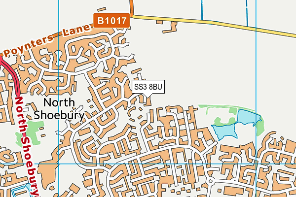 SS3 8BU map - OS VectorMap District (Ordnance Survey)