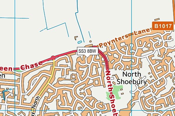SS3 8BW map - OS VectorMap District (Ordnance Survey)