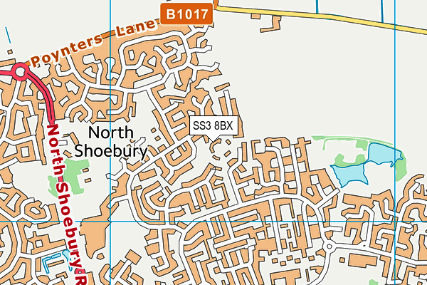 SS3 8BX map - OS VectorMap District (Ordnance Survey)