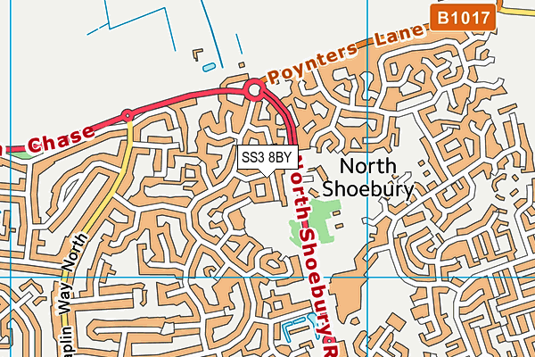 SS3 8BY map - OS VectorMap District (Ordnance Survey)