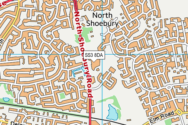 SS3 8DA map - OS VectorMap District (Ordnance Survey)