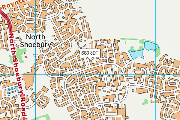 SS3 8DT map - OS VectorMap District (Ordnance Survey)