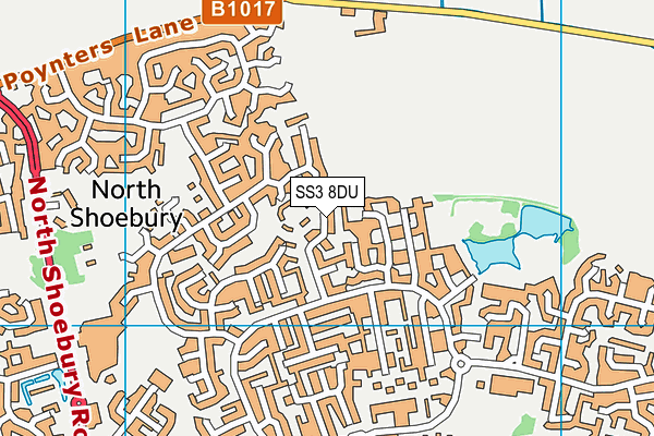 SS3 8DU map - OS VectorMap District (Ordnance Survey)