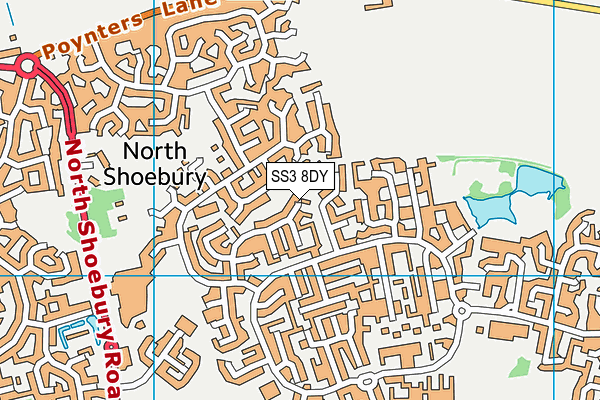 SS3 8DY map - OS VectorMap District (Ordnance Survey)