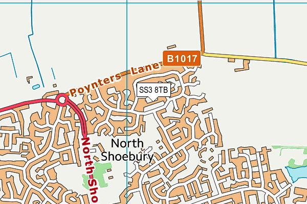 SS3 8TB map - OS VectorMap District (Ordnance Survey)