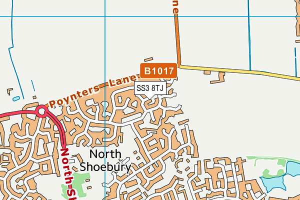 SS3 8TJ map - OS VectorMap District (Ordnance Survey)