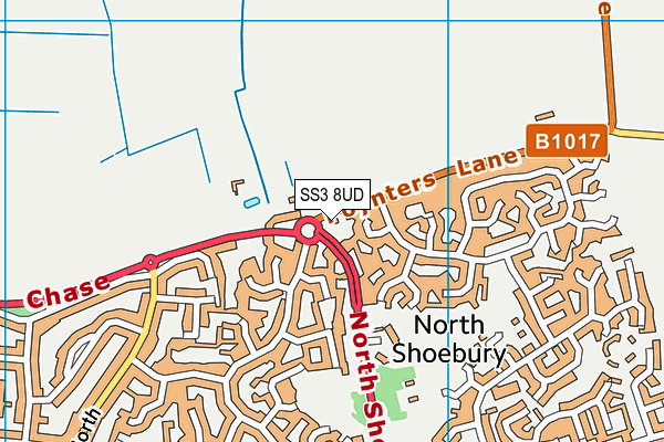 SS3 8UD map - OS VectorMap District (Ordnance Survey)