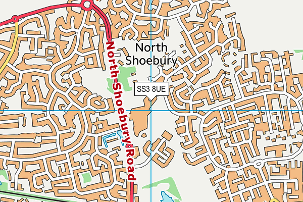 SS3 8UE map - OS VectorMap District (Ordnance Survey)