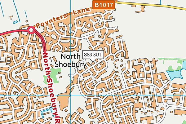 SS3 8UT map - OS VectorMap District (Ordnance Survey)