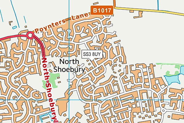 SS3 8UY map - OS VectorMap District (Ordnance Survey)