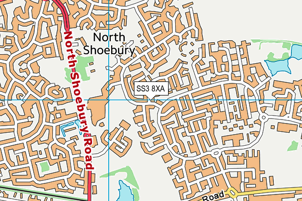 SS3 8XA map - OS VectorMap District (Ordnance Survey)