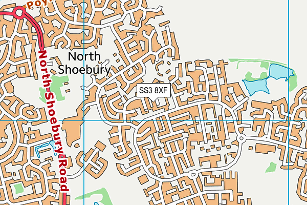 SS3 8XF map - OS VectorMap District (Ordnance Survey)