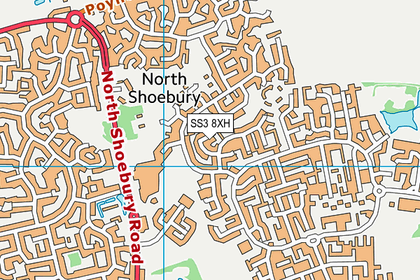 SS3 8XH map - OS VectorMap District (Ordnance Survey)