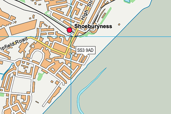 SS3 9AD map - OS VectorMap District (Ordnance Survey)