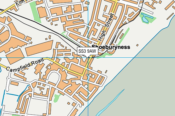 SS3 9AW map - OS VectorMap District (Ordnance Survey)