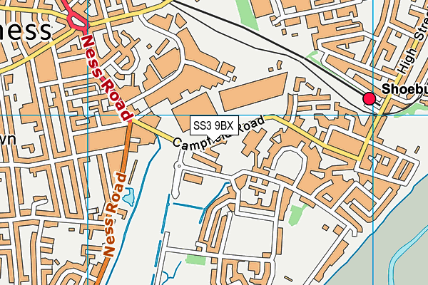 SS3 9BX map - OS VectorMap District (Ordnance Survey)