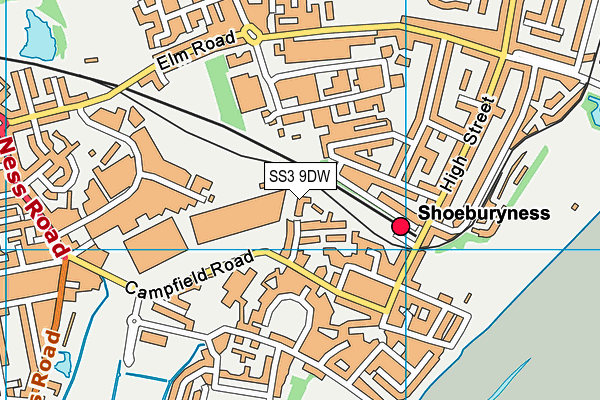 SS3 9DW map - OS VectorMap District (Ordnance Survey)