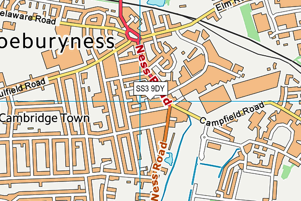 SS3 9DY map - OS VectorMap District (Ordnance Survey)