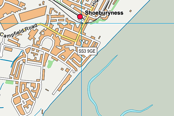 SS3 9GE map - OS VectorMap District (Ordnance Survey)