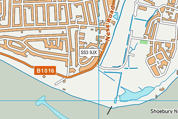 SS3 9JX map - OS VectorMap District (Ordnance Survey)