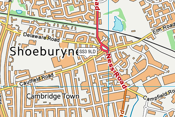 SS3 9LD map - OS VectorMap District (Ordnance Survey)