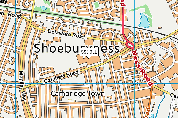 Shoeburyness High School map (SS3 9LL) - OS VectorMap District (Ordnance Survey)