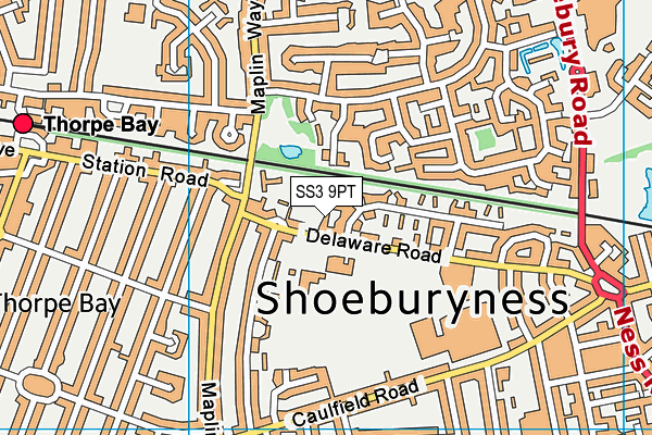 SS3 9PT map - OS VectorMap District (Ordnance Survey)