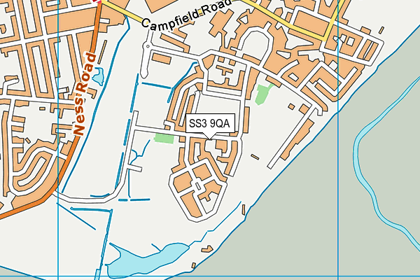 Shoebury Garrison Ground map (SS3 9QA) - OS VectorMap District (Ordnance Survey)