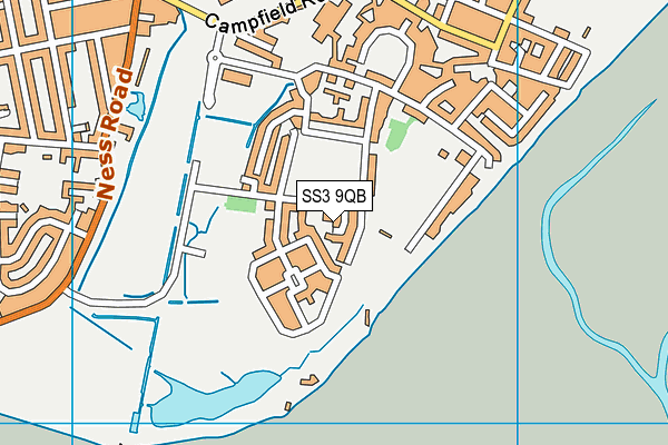 SS3 9QB map - OS VectorMap District (Ordnance Survey)