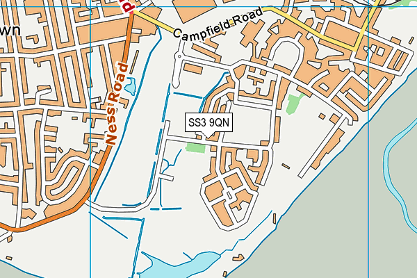 SS3 9QN map - OS VectorMap District (Ordnance Survey)