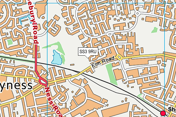 SS3 9RU map - OS VectorMap District (Ordnance Survey)
