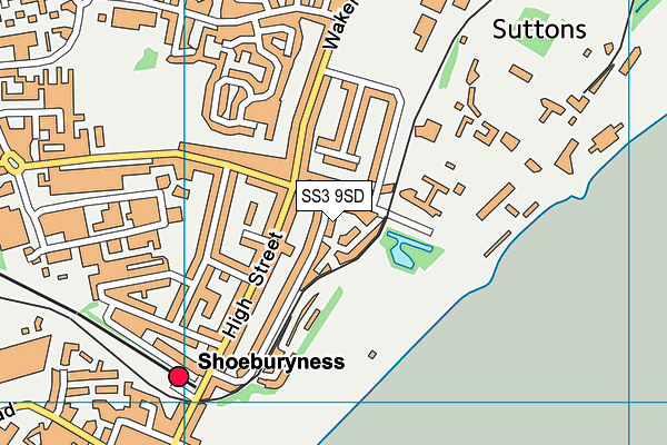 SS3 9SD map - OS VectorMap District (Ordnance Survey)