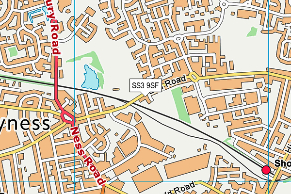 SS3 9SF map - OS VectorMap District (Ordnance Survey)