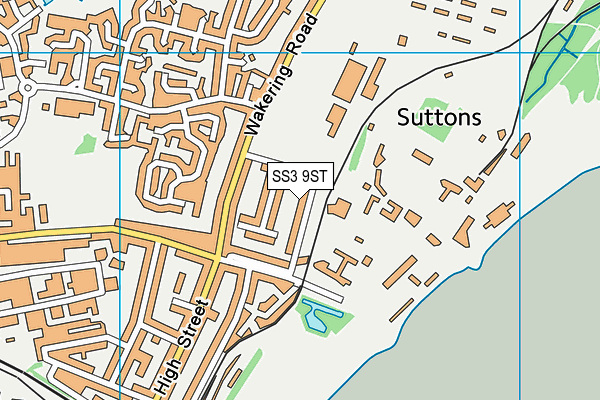 SS3 9ST map - OS VectorMap District (Ordnance Survey)