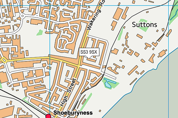 SS3 9SX map - OS VectorMap District (Ordnance Survey)