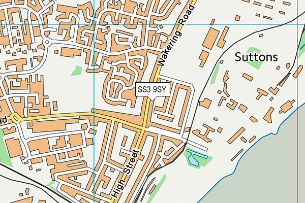 SS3 9SY map - OS VectorMap District (Ordnance Survey)